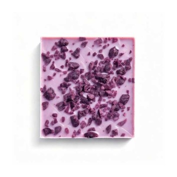 Tablette de chocolat blanc et éclats de cassis BOVETTI 80g