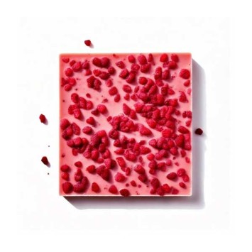 Chocolat blanc aux éclat de framboise BOVETTI 80g