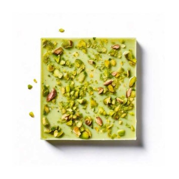 Tablette chocolat blanc et éclats de pistaches 80g de BOVETTI