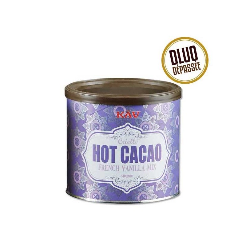 Chocolat en poudre Hot Cacao VANILLA 340g - KAV DLUO DEPASSEE 02.05.2026 Chocolat en poudre Hot Cacao VANILLA 340g - KAV DLUO DEPASSEE 02.05.2026