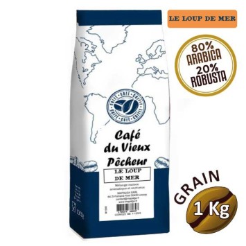 Café grain LE LOUP DE MER 1 Kg / 3 Kg / 6Kg - CAFÉ DU VIEUX PÊCHEUR