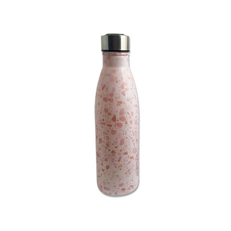 Bouteille en verre avec bouchon à visser Rose - CHA CULT