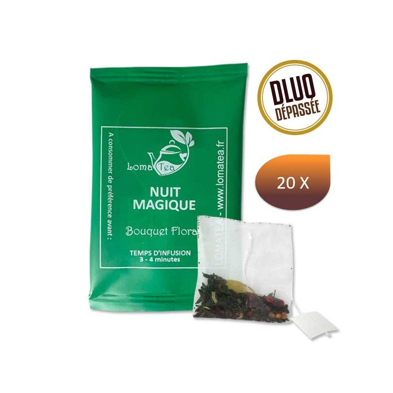Thé vert NUIT MAGIQUE x 20 infusettes individuelles DLUO - LOMATEA Thé vert NUIT MAGIQUE x 20 infusettes individuelles DLUO - LOMATEA