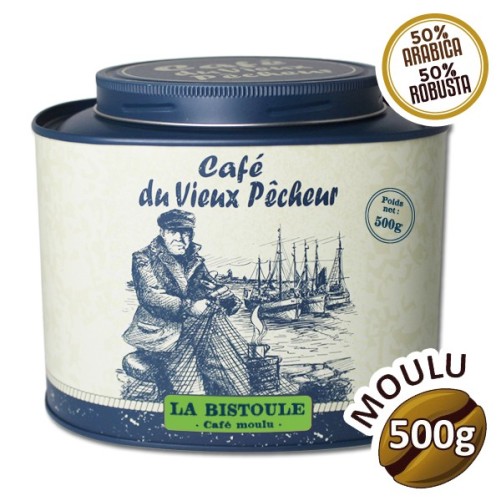 Boîte métal café LA BISTOULE 500g - CAFÉ DU VIEUX PÊCHEUR