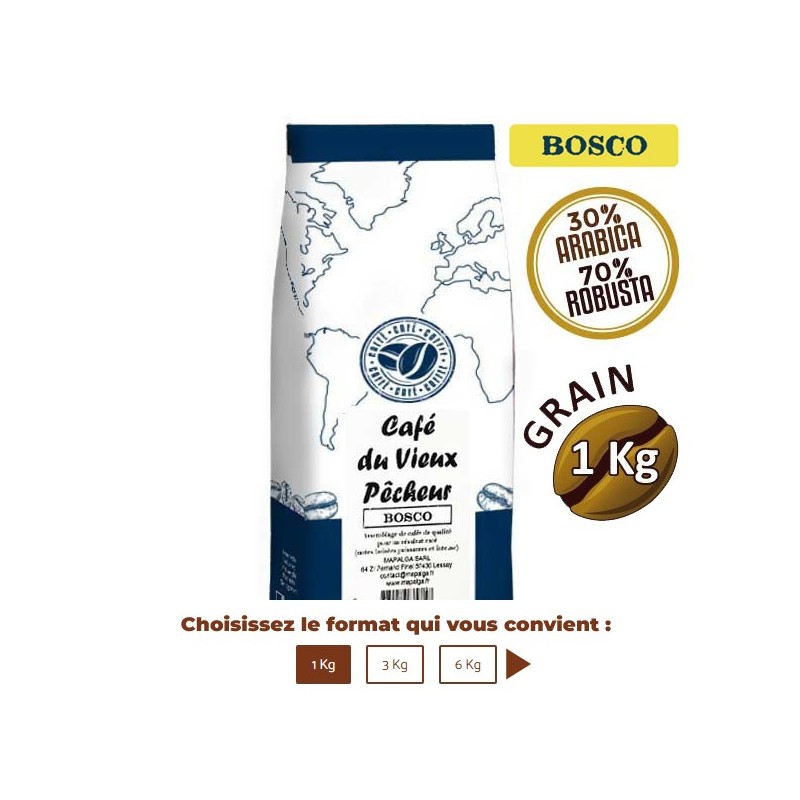 Café grain BOSCO grand format - CAFÉ DU VIEUX PÊCHEUR