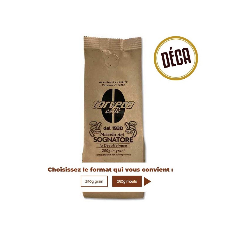 Café décaféiné SOGNATORE 250g - TORVECA Café décaféiné SOGNATORE 250g - TORVECA