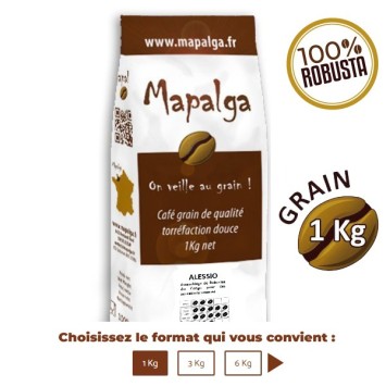 Café grain 100% robusta ALESSIO 1Kg de MAPALGA