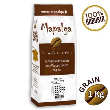 Café grain 100% robusta ALESSIO 1Kg de MAPALGA