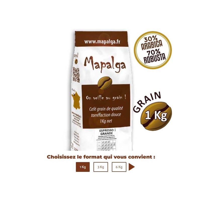 Café grain 1 Kg ESPRESSO GRANDE de MAPALGA