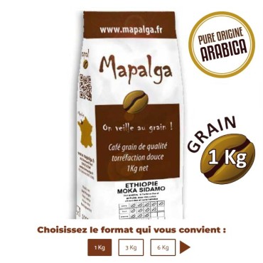 Paquet de 1Kg grain MOKA SIDAMO - MAPALGA