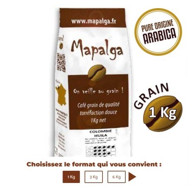 Café grain 1 Kg COLOMBIE HUILA - MAPALGA