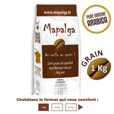 Café grain 1 Kg Brésil Cerrado MAPALGA