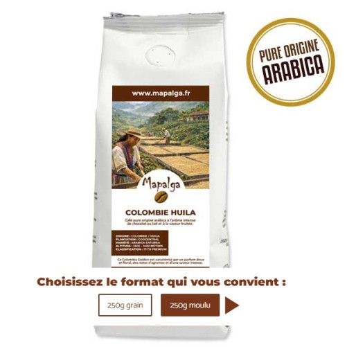 Café pure origine COLOMBIE HUILA 250g - MAPALGA
