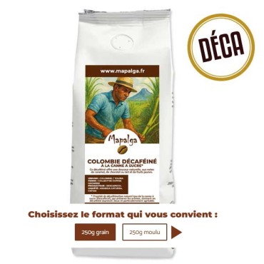 Décaféiné à la canne à sucre de Colombie 250g - MAPALGA