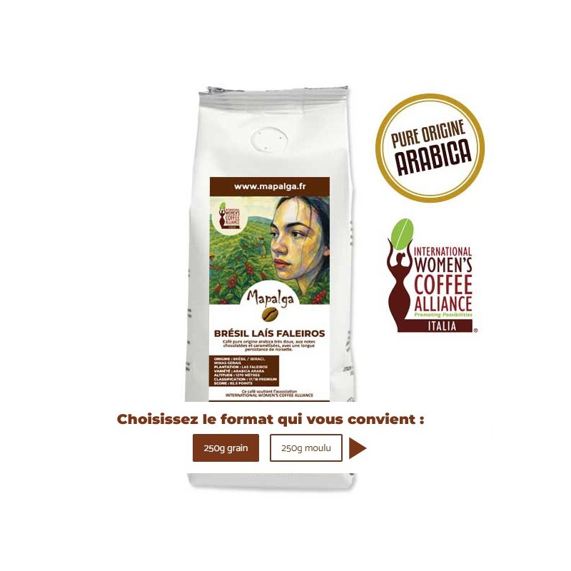 Café des femmes pure origine BRESIL LAÍS FALEIROS 250g - MAPALGA Café des femmes pure origine BRESIL LAÍS FALEIROS 250g - MAPALGA