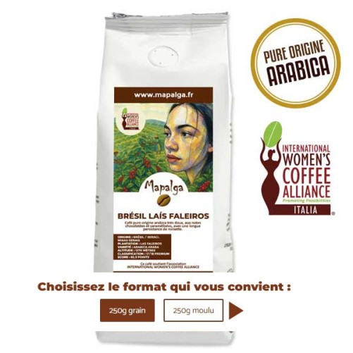 Café des femmes grain pure origine BRESIL LAÍS FALEIROS -250g - MAPALGA