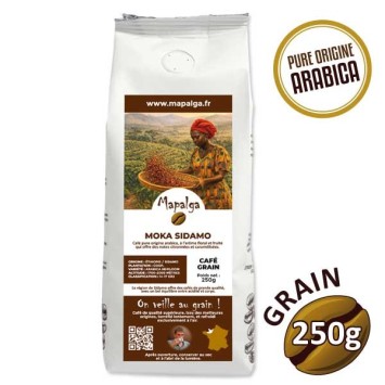 Café grain pure origine MOKA SIDAMO Ethiopie  250g - MAPALGA