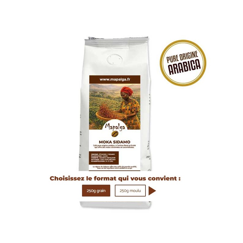 Café Moka Sidamo 250g pure origine - MAPALGA