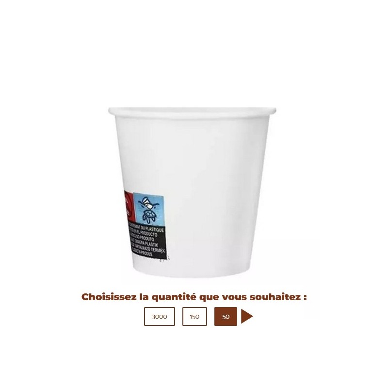 Gobelet carton blanc 120 ml Gobelet carton blanc 120 ml
