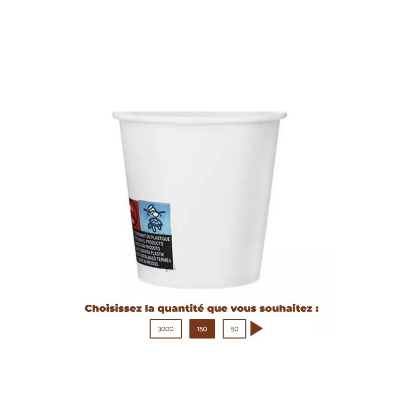 Gobelet carton blanc 120 ml