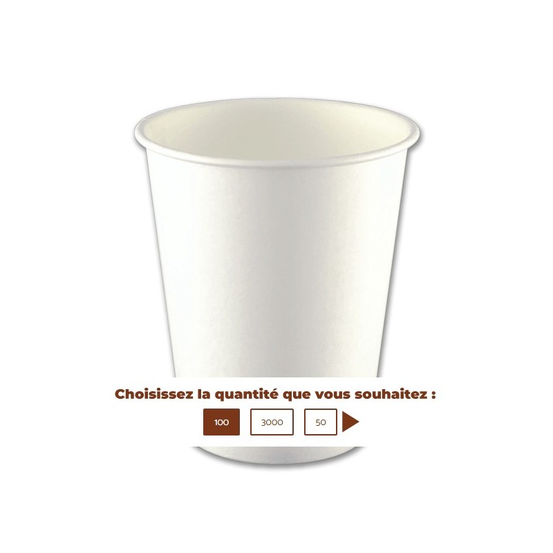 Gobelet carton blanc 180 ml - 7oz