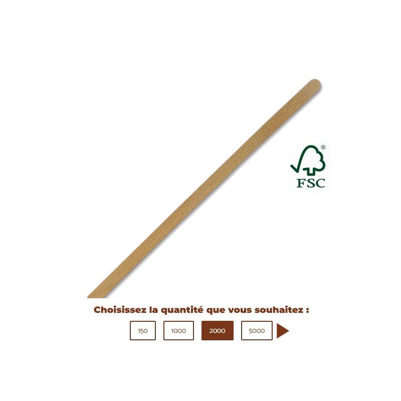 Spatule à café bois (11 x 0.6 cm)  x 1000 unités