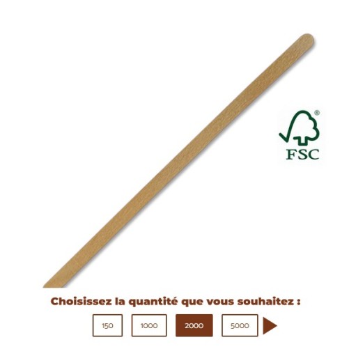 Spatule à café bois (11 x 0.6 cm) x 1000 unités