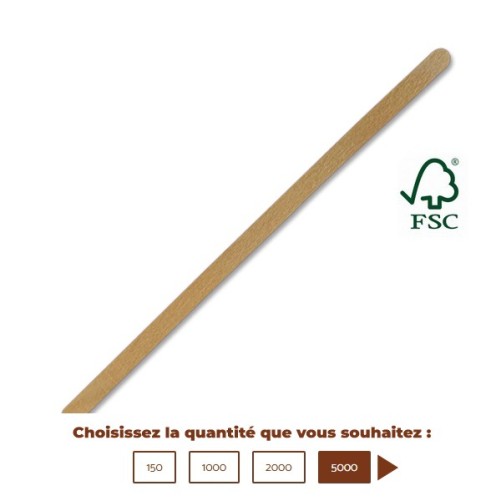 Spatule à café bois (11 x 0.6 cm)  x 1000 unités