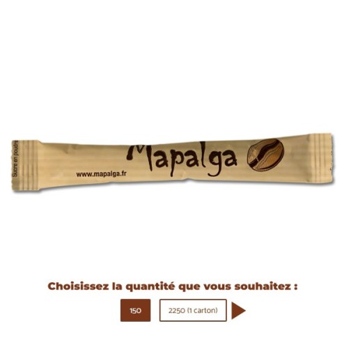 stick de sucre brun MAPALGA x 150 ou 2250 -MAPALGA