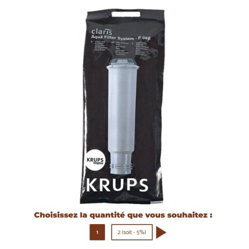 Cartouche filtrante Claris F08801 - KRUPS