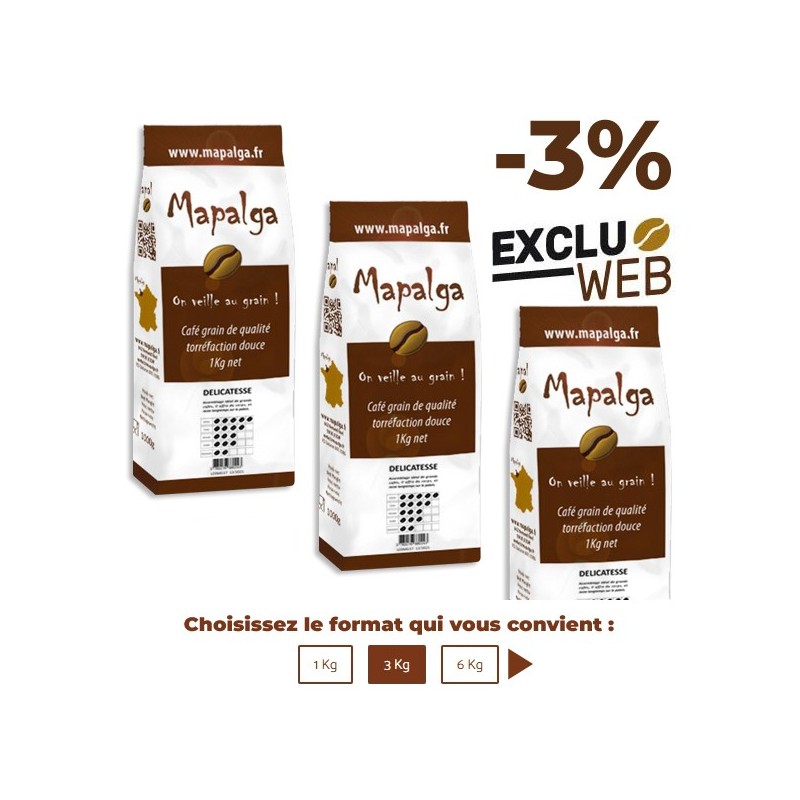 Café grain DELICATESSE - 1 Kg - MAPALGA