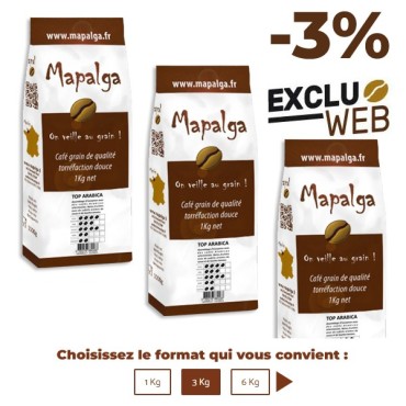 Café grain TOP ARABICA - 1Kg - MAPALGA