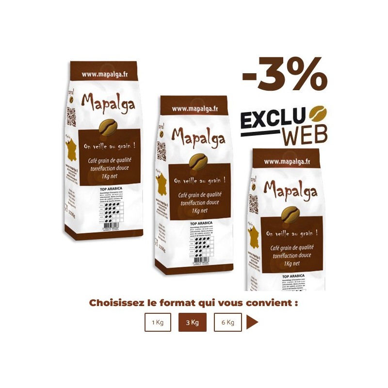 Café grain TOP ARABICA - 1Kg - MAPALGA Café grain TOP ARABICA - 1Kg - MAPALGA