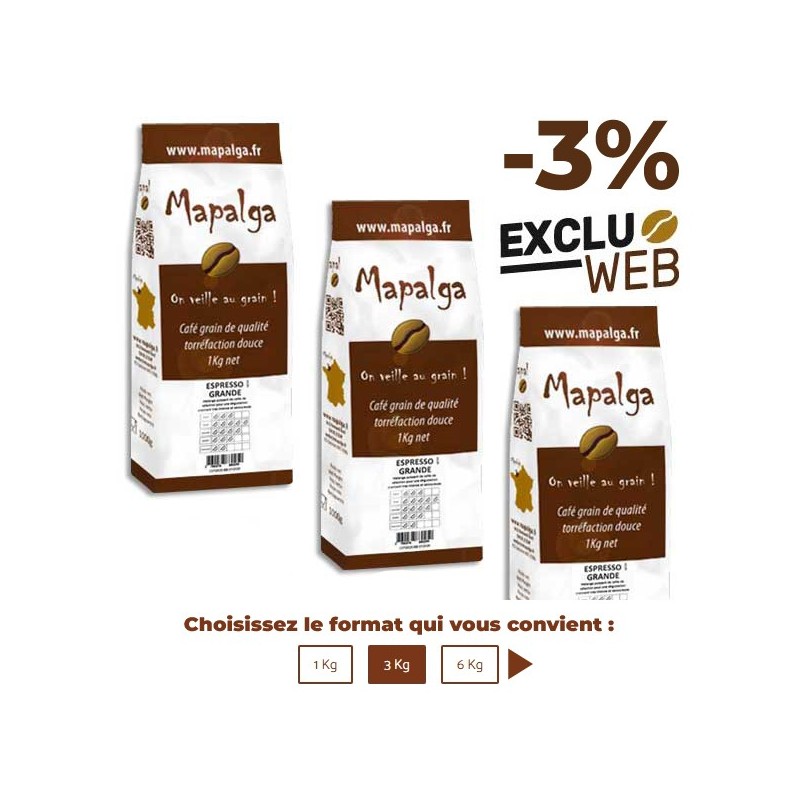 Café grain ESPRESSO GRANDE - 1 Kg - MAPALGA Café grain ESPRESSO GRANDE - 1 Kg - MAPALGA