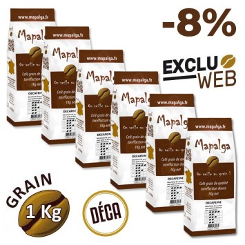 Café décaféiné 1 Kg grain MAPALGA