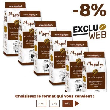 Café grain 100% ROBUSTA ALESSIO - 1 Kg - MAPALGA