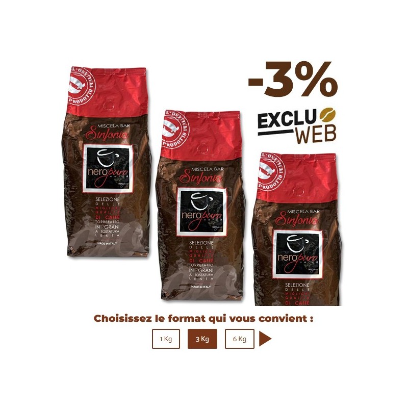 Café en Grains Miscela Bar SINFONIA - 1 Kg - NERO PURO Café en Grains Miscela Bar SINFONIA - 1 Kg - NERO PURO