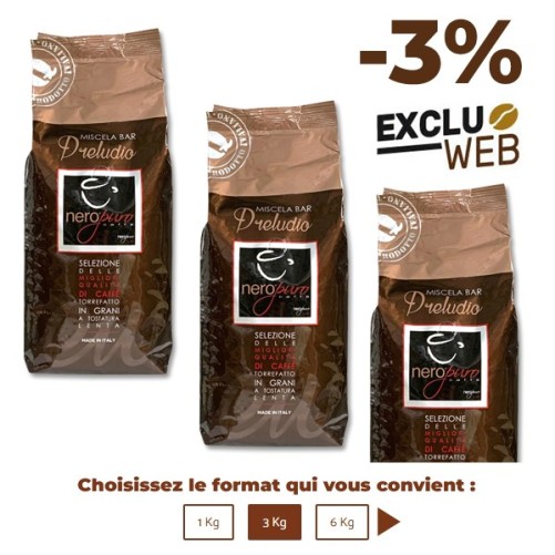 Café en Grains Miscela Bar PRELUDIO - 1 Kg - NERO PURO
