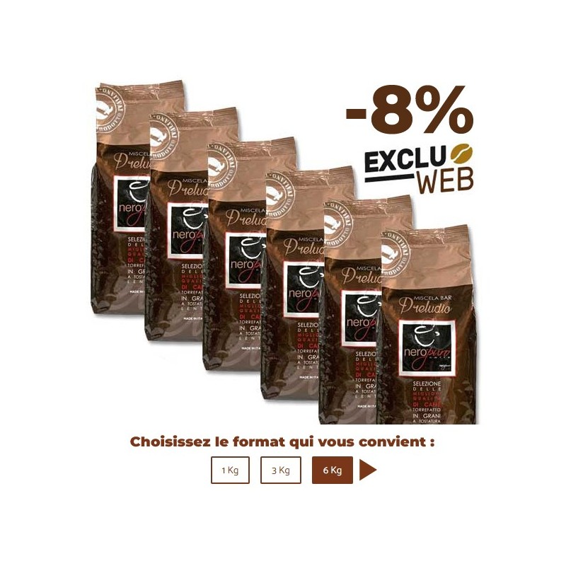 Café en Grains Miscela Bar PRELUDIO - 1 Kg - NERO PURO
