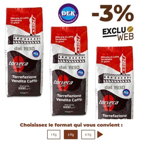 Café grain DÉCAFÉINÉ - 1 Kg - TORVECA