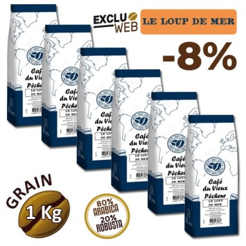 Café grain LE LOUP DE MER 1 Kg / 3 Kg / 6Kg - CAFÉ DU VIEUX PÊCHEUR