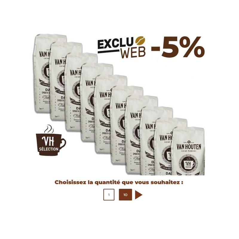 Boisson au chocolat en poudre VH Sélection 16% cacao 1 kg - VAN HOUTEN