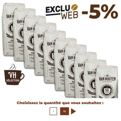 Boisson au chocolat en poudre VH Sélection 16% cacao 1 kg - VAN HOUTEN