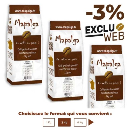 Café grain BRÉSIL CERRADO - 1Kg - MAPALGA
