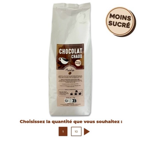 Sachet de 1 Kg Chocolat chaud instantané moins sucré MAPALGA