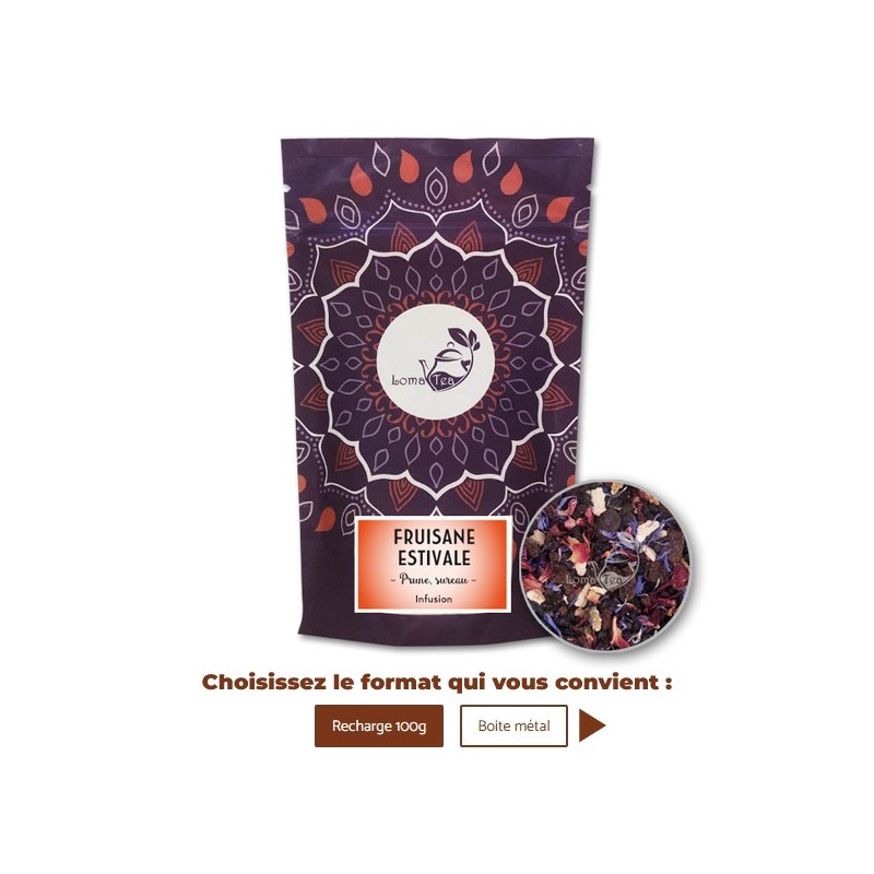 Infusion FRUISANE ESTIVALE VRAC 100g - LOMATEA Infusion FRUISANE ESTIVALE VRAC 100g - LOMATEA