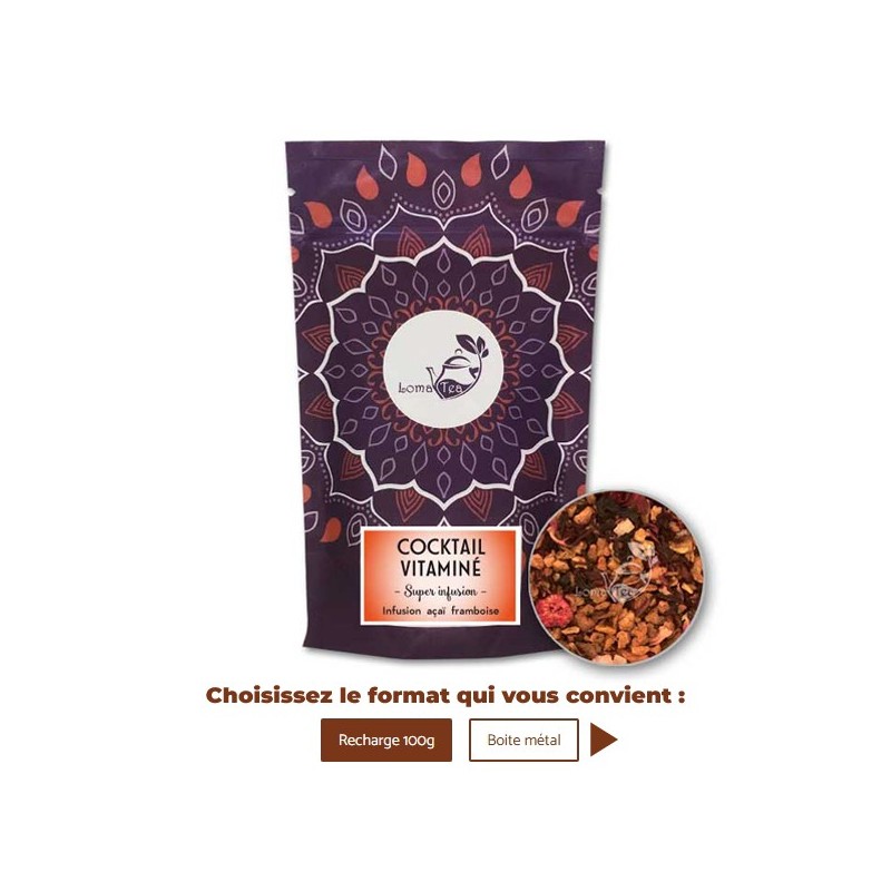 Infusion COCKTAIL VITAMINÉ VRAC 100g - LOMATEA Infusion COCKTAIL VITAMINÉ VRAC 100g - LOMATEA