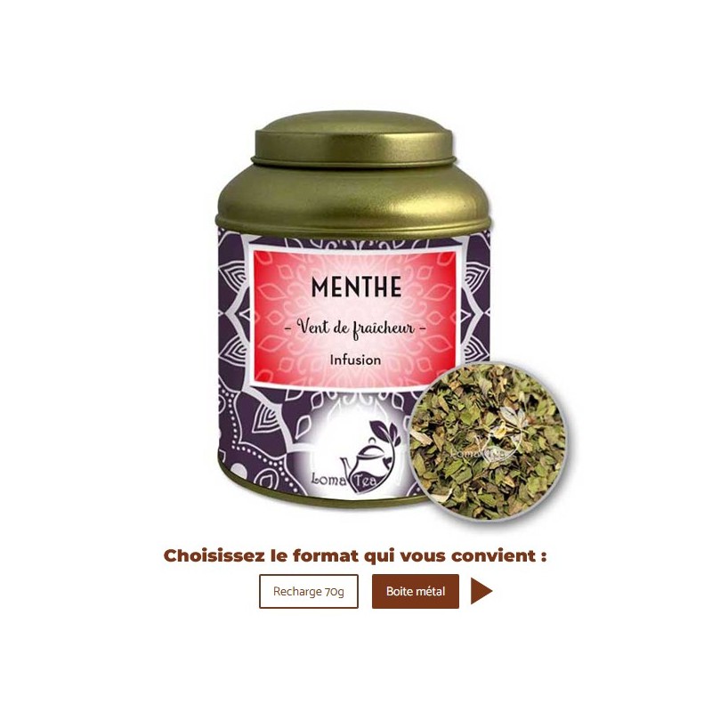Infusion MENTHE POIVRÉE VRAC 70 g - LOMATEA