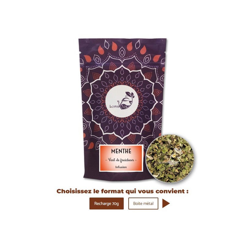 Infusion MENTHE POIVRÉE VRAC 70 g - LOMATEA