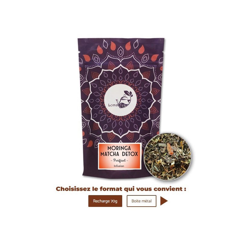 Infusion LOMATEA MORINGA MATCHA Détox vrac 70g